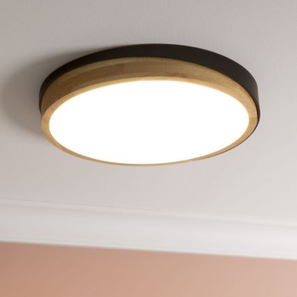Brilliant - LED Dimmable φωτιστικό οροφής BAARLO LED/24W/230V διάμετρος 35 cm μαύρο/καουτσουκόδεντρο