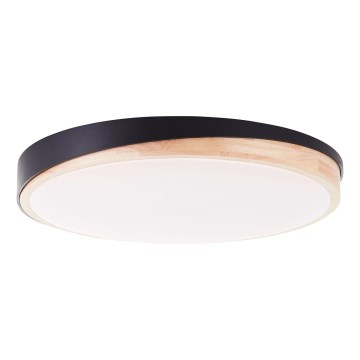 Brilliant - LED Dimmable φωτιστικό οροφής BAARLO LED/36W/230V 3000-6500K διάμετρος 50 cm μαύρο/καουτσουκόδεντρο + τηλεχειριστήριο - FSC πιστοποιημένο