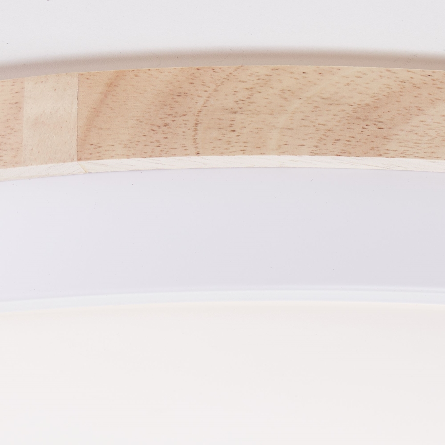 Brilliant - LED Dimmable φωτιστικό οροφής BAARLO LED/36W/230V 3000-6500K διάμετρος 50 cm λευκό/καουτσουκόδεντρο + τηλεχειριστήριο - FSC πιστοποιημένο