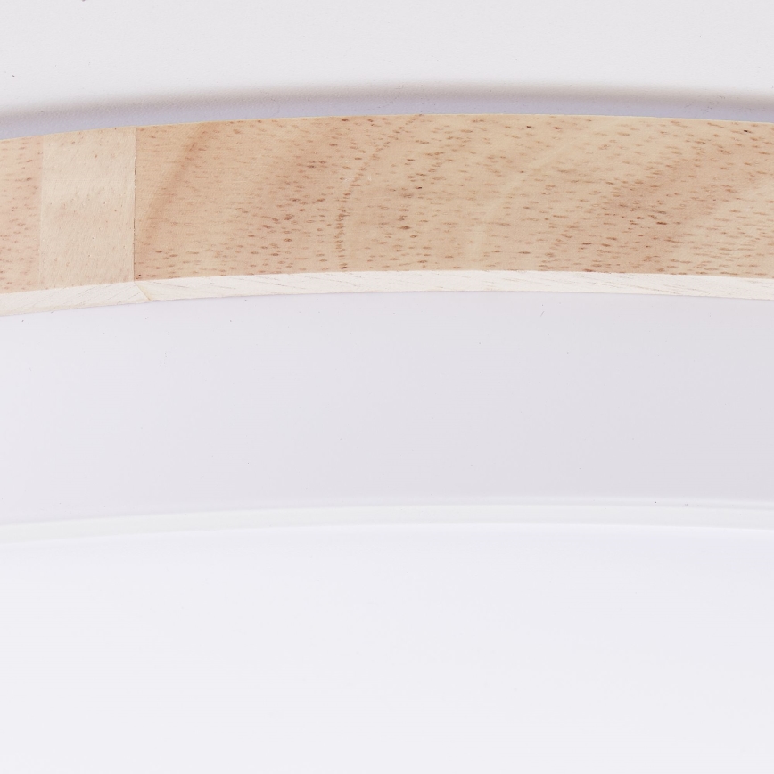 Brilliant - LED Dimmable φωτιστικό οροφής BAARLO LED/36W/230V 3000-6500K διάμετρος 50 cm λευκό/καουτσουκόδεντρο + τηλεχειριστήριο - FSC πιστοποιημένο