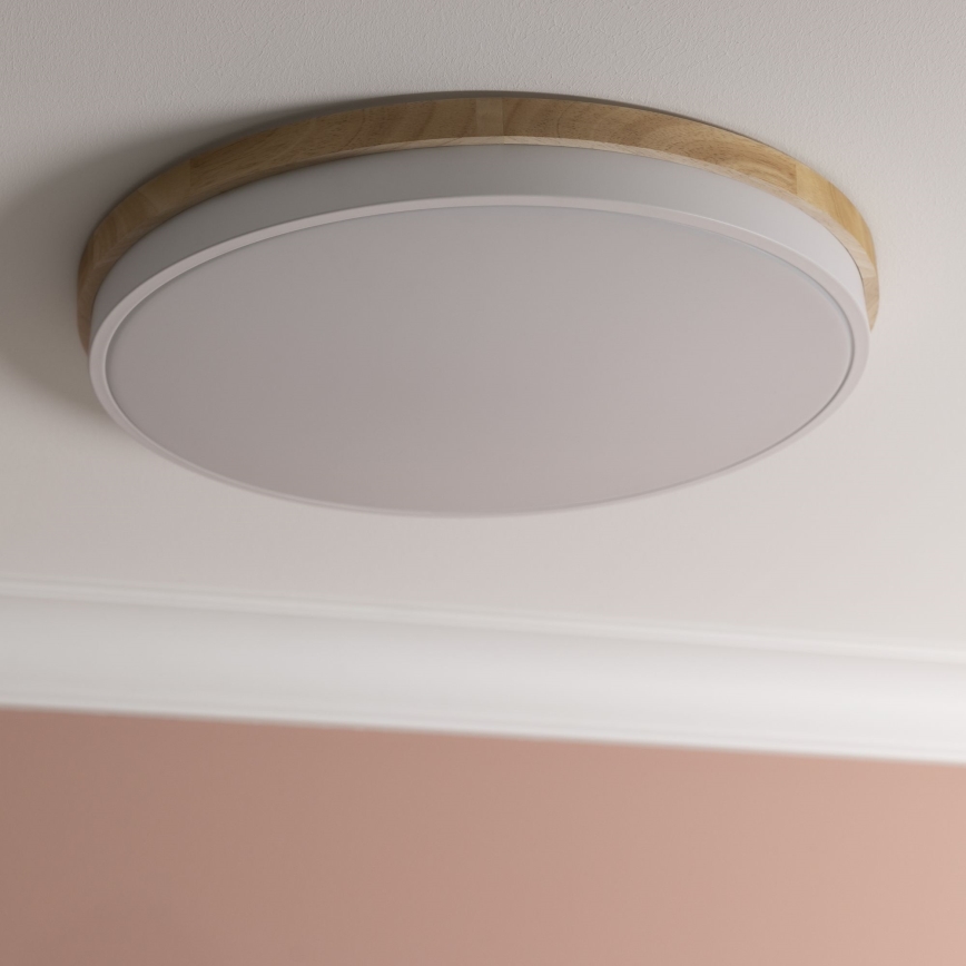 Brilliant - LED Dimmable φωτιστικό οροφής BAARLO LED/36W/230V 3000-6500K διάμετρος 50 cm λευκό/καουτσουκόδεντρο + τηλεχειριστήριο