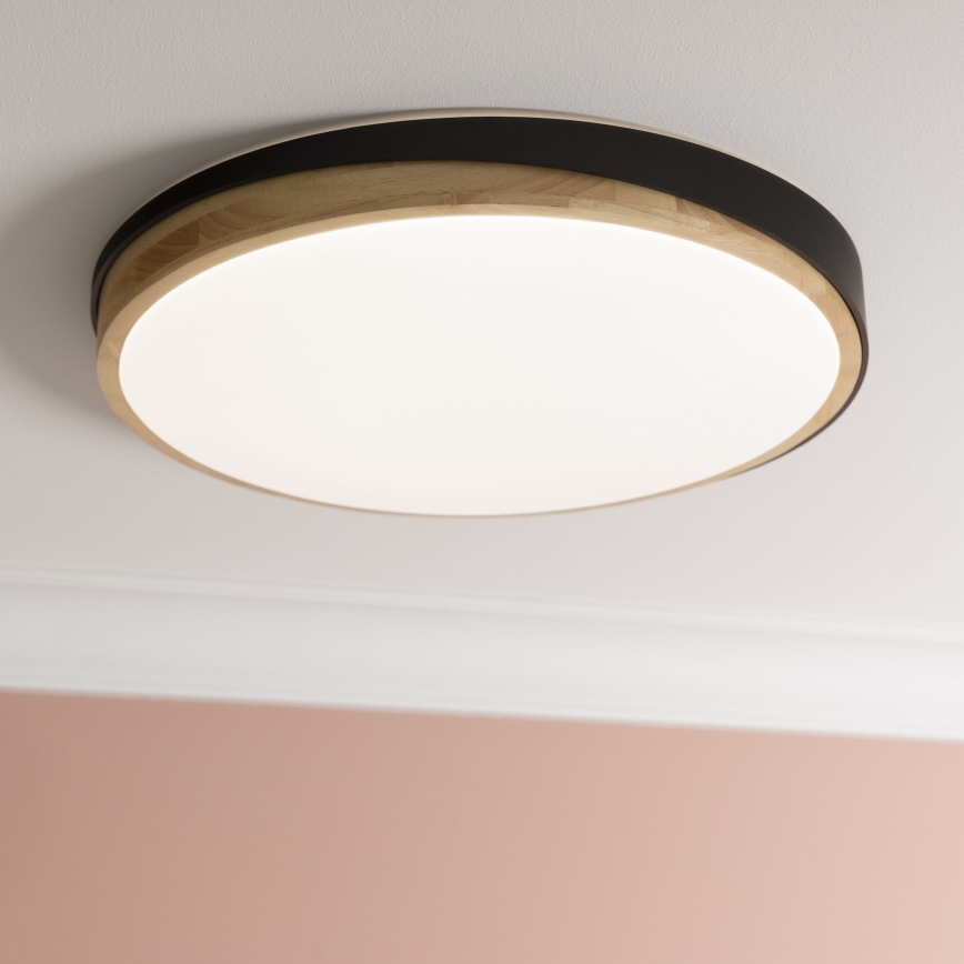 Brilliant - LED Dimmable φωτιστικό οροφής BAARLO LED/36W/230V 3000-6500K διάμετρος 50 cm μαύρο/καουτσουκόδεντρο + τηλεχειριστήριο - FSC πιστοποιημένο