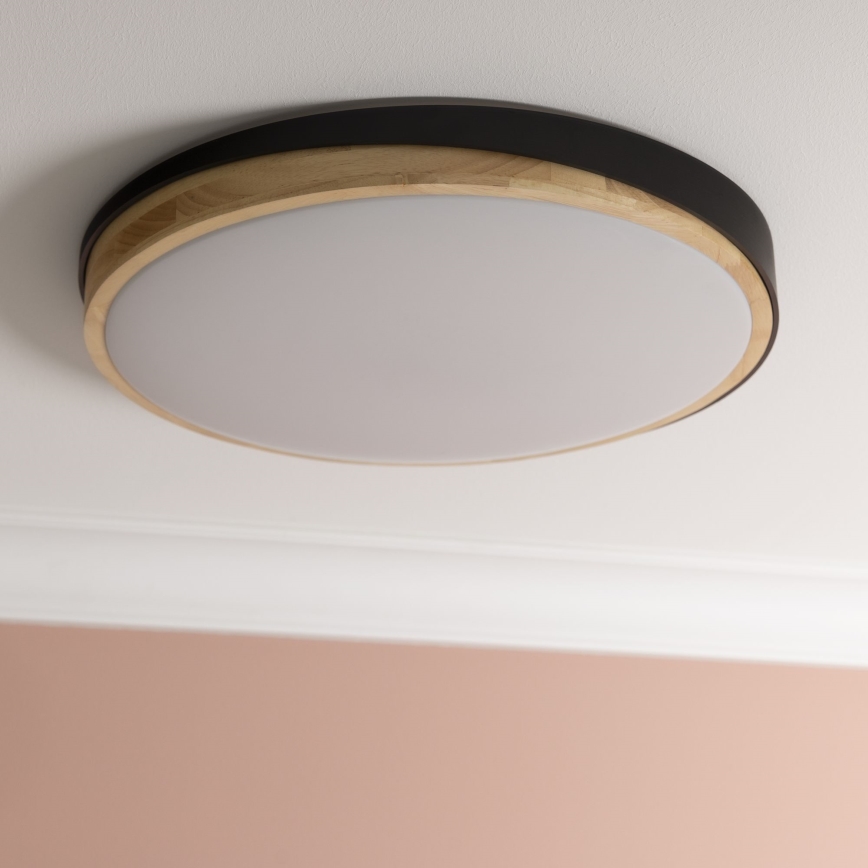 Brilliant - LED Dimmable φωτιστικό οροφής BAARLO LED/36W/230V 3000-6500K διάμετρος 50 cm μαύρο/καουτσουκόδεντρο + τηλεχειριστήριο - FSC πιστοποιημένο