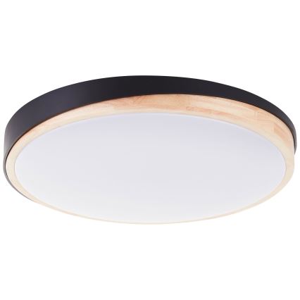 Brilliant - LED Dimmable φωτιστικό οροφής BAARLO LED/36W/230V 3000-6500K διάμετρος 50 cm μαύρο/καουτσουκόδεντρο + τηλεχειριστήριο - FSC πιστοποιημένο