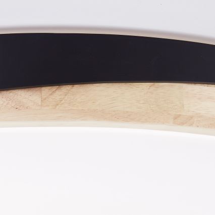 Brilliant - LED Dimmable φωτιστικό οροφής BAARLO LED/36W/230V 3000-6500K διάμετρος 50 cm μαύρο/καουτσουκόδεντρο + τηλεχειριστήριο - FSC πιστοποιημένο