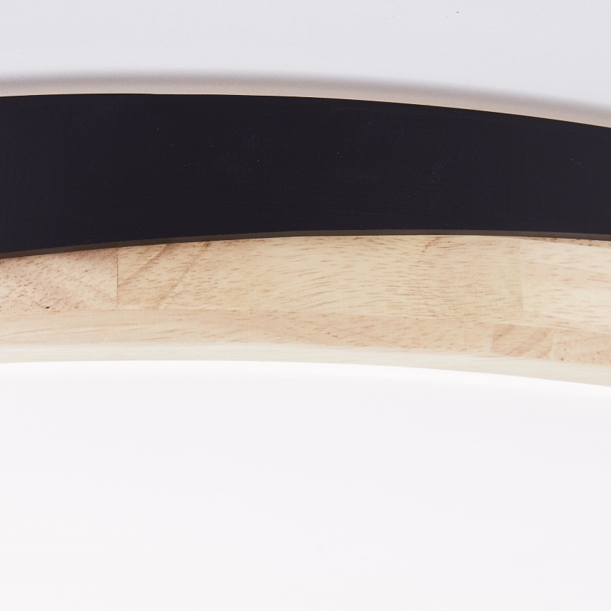 Brilliant - LED Dimmable φωτιστικό οροφής BAARLO LED/36W/230V 3000-6500K διάμετρος 50 cm μαύρο/καουτσουκόδεντρο + τηλεχειριστήριο - FSC πιστοποιημένο