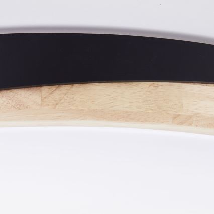 Brilliant - LED Dimmable φωτιστικό οροφής BAARLO LED/36W/230V 3000-6500K διάμετρος 50 cm μαύρο/καουτσουκόδεντρο + τηλεχειριστήριο - FSC πιστοποιημένο