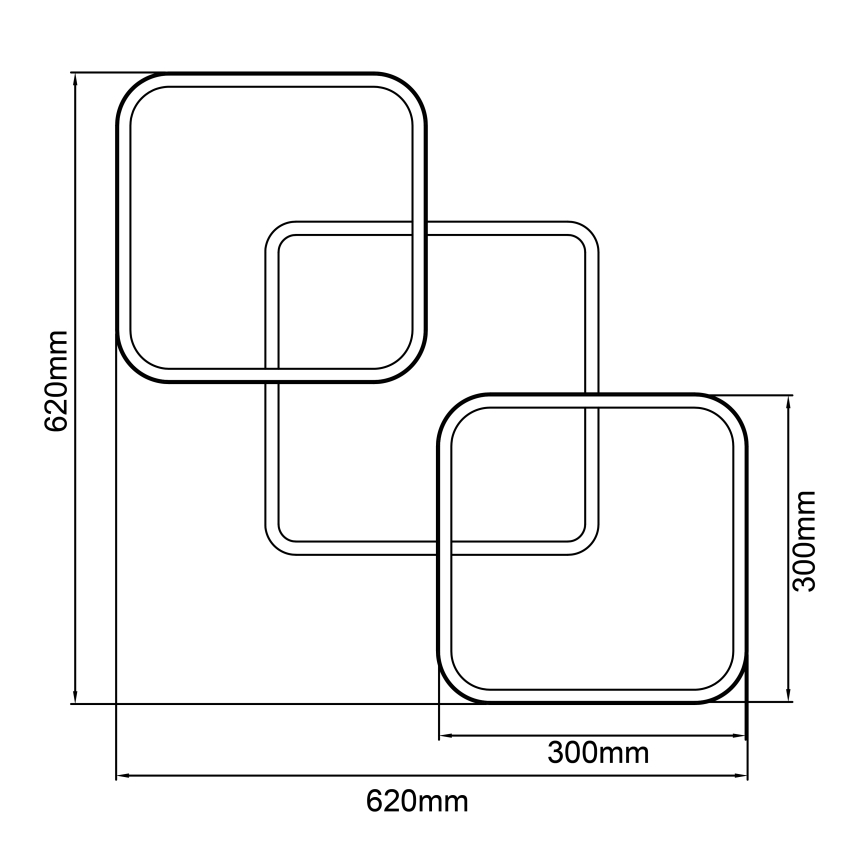 Brilliant - LED Dimmable φωτιστικό οροφής DENNET LED/40W/230V 3000K 62x62 cm