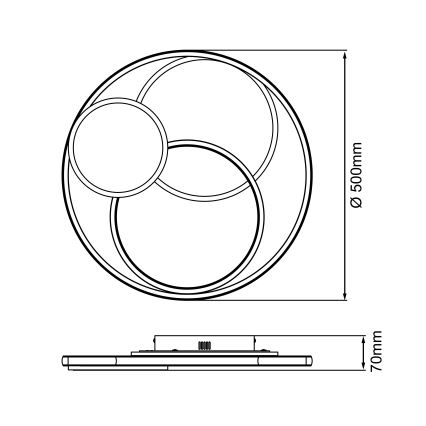 Brilliant - LED Dimmable φωτιστικό οροφής RUNDA LED/50W/230V 3000-6500K λευκό + τηλεχειριστήριο