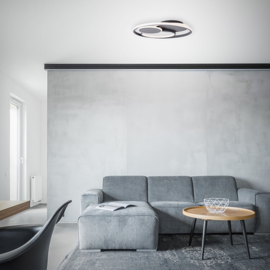 Brilliant - LED Dimmable φωτιστικό οροφής RUNDA LED/50W/230V 3000-6500K μαύρο + τηλεχειριστήριο