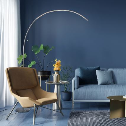 Brilliant - LED Dimming αφής επιδαπέδιο φωτιστικό BOW LED/14W/230V 3000/4000/6500K ματ χρώμιο