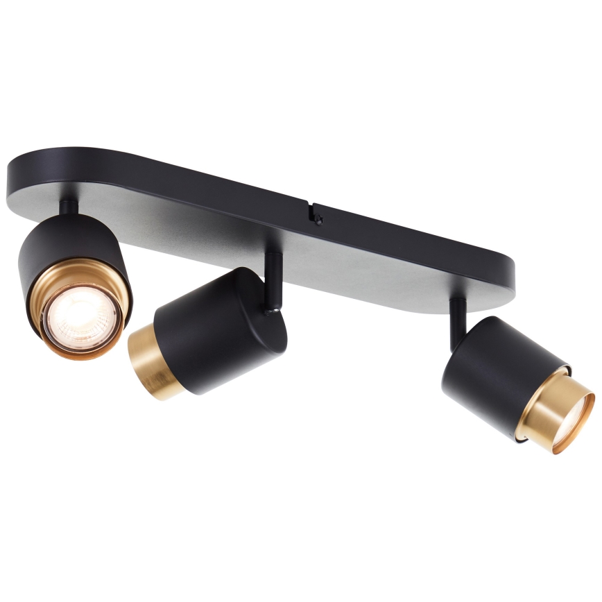 Brilliant - LED φωτιστικό σποτ COVELO 3xGU10/5W/230V μαύρο/χρυσό