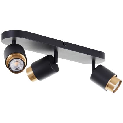 Brilliant - LED φωτιστικό σποτ COVELO 3xGU10/5W/230V μαύρο/χρυσό