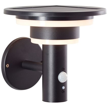 Brilliant - Ηλιακό επιτοίχιο φωτιστικό LED με αισθητήρα GARVINA LED/3W/3,7V 2000 mAh IP44 μαύρο