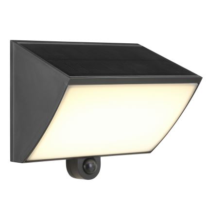 Brilliant - Ηλιακό επιτοίχιο φωτιστικό LED με αισθητήρα SIERRA LED/6W/3,7V 2700/4000/6500K 2000 mAh IP54 μαύρο