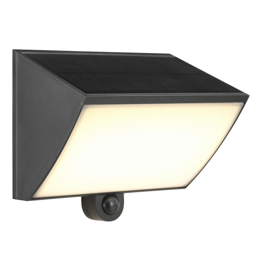 Brilliant - Ηλιακό επιτοίχιο φωτιστικό LED με αισθητήρα SIERRA LED/6W/3,7V 2700/4000/6500K 2000 mAh IP54 μαύρο