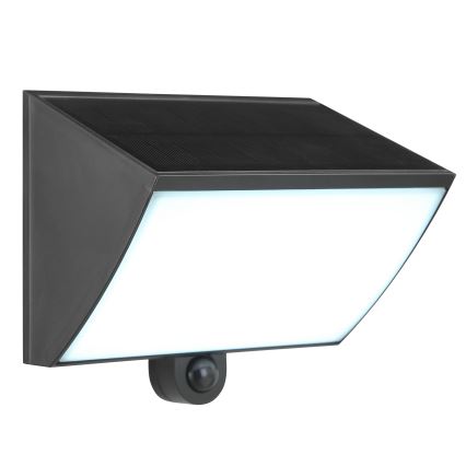 Brilliant - Ηλιακό επιτοίχιο φωτιστικό LED με αισθητήρα SIERRA LED/6W/3,7V 2700/4000/6500K 2000 mAh IP54 μαύρο