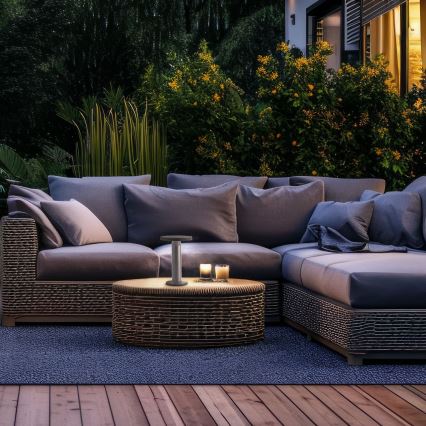 Brilliant - Ηλιακό επιτραπέζιο φωτιστικό LED με ρύθμιση φωτεινότητας και αφής MAGUA LED/2W/3,7V 2000 mAh IP44 μαύρο