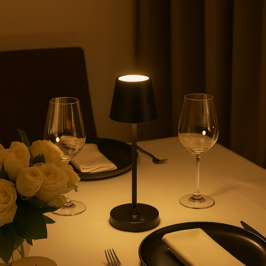 Brilliant - Ρυθμιζόμενη LED επαναφορτιζόμενη επιτραπέζια εξωτερική λάμπα αφής ELORA LED/2,5W/5V 2700K 2600 mAh IP44 μαύρη