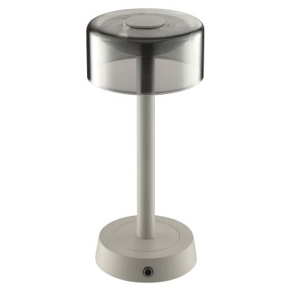 Brilliant - Ρυθμιζόμενο επαναφορτιζόμενο επιτραπέζιο εξωτερικό LED φωτιστικό αφής RAZOR LED/2,5W/5V 2700K 2600 mAh IP44 γκρι