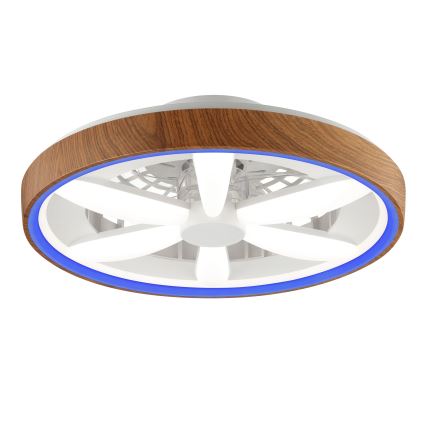 Brilliant - LED RGBW Dimmable ανεμιστήρας οροφής GAIANO LED/24W/230V 2700-6500K διάμετρος 48 cm καφέ + τηλεχειριστήριο
