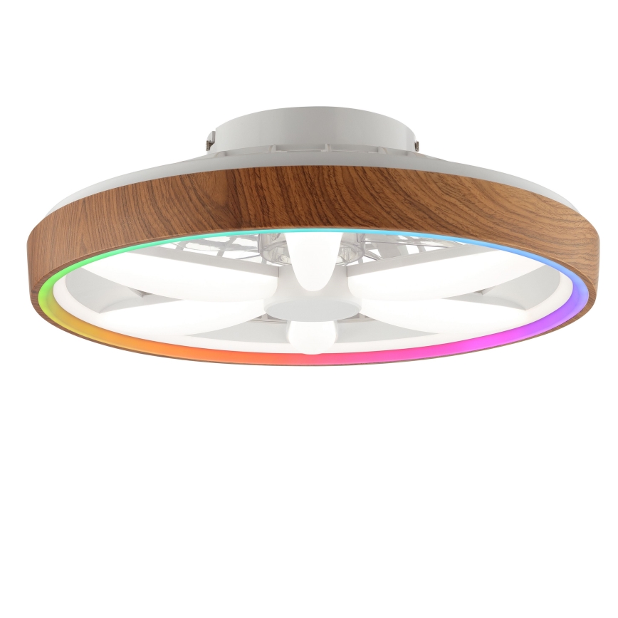 Brilliant - LED RGBW Dimmable ανεμιστήρας οροφής GAIANO LED/24W/230V 2700-6500K διάμετρος 48 cm καφέ + τηλεχειριστήριο