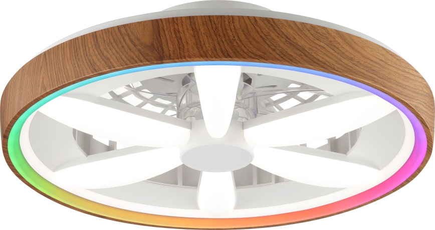 Brilliant - LED RGBW Dimmable ανεμιστήρας οροφής GAIANO LED/24W/230V 2700-6500K διάμετρος 48 cm καφέ + τηλεχειριστήριο
