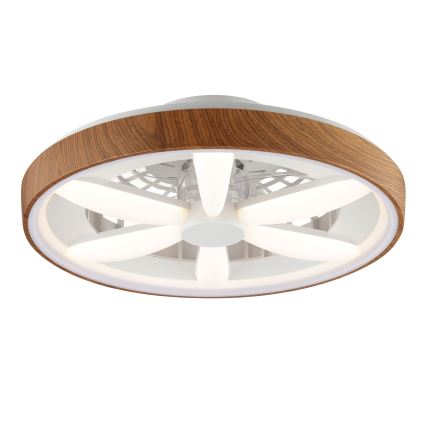 Brilliant - LED RGBW Dimmable ανεμιστήρας οροφής GAIANO LED/24W/230V 2700-6500K διάμετρος 48 cm καφέ + τηλεχειριστήριο