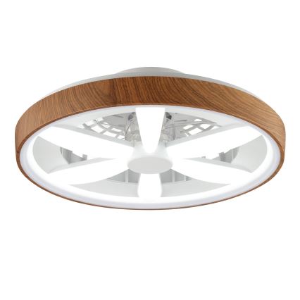 Brilliant - LED RGBW Dimmable ανεμιστήρας οροφής GAIANO LED/24W/230V 2700-6500K διάμετρος 48 cm καφέ + τηλεχειριστήριο