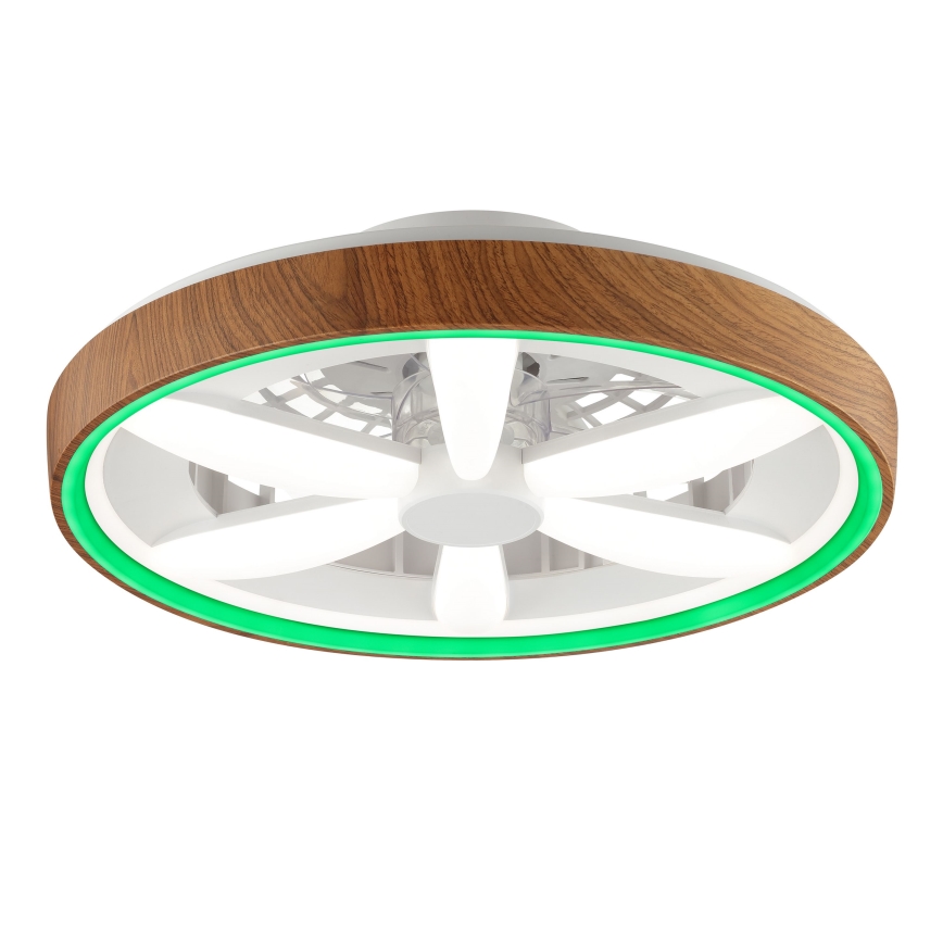 Brilliant - LED RGBW Dimmable ανεμιστήρας οροφής GAIANO LED/24W/230V 2700-6500K διάμετρος 48 cm καφέ + τηλεχειριστήριο