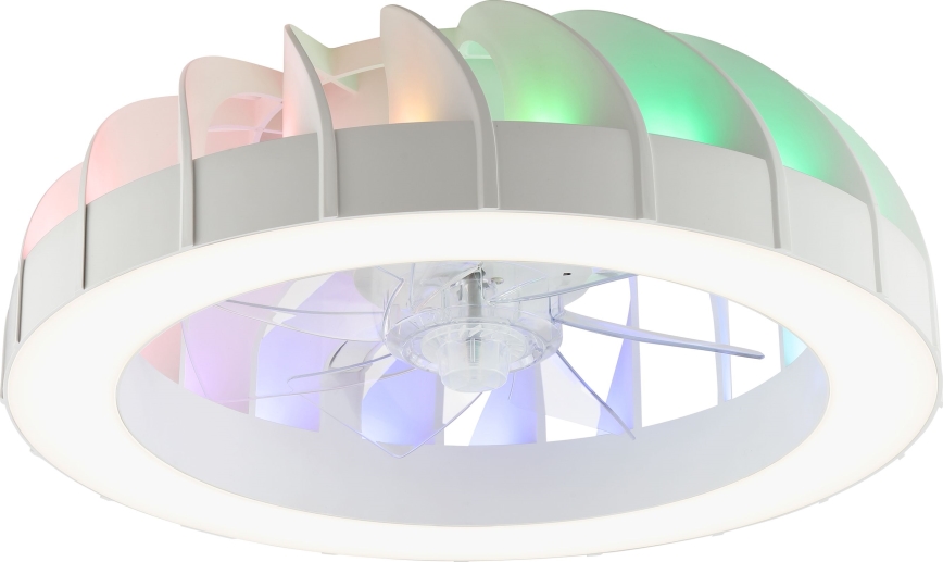 Brilliant - LED RGBW Dimmable ανεμιστήρας οροφής με ένα φωστικό FANORA LED/30W/230V 2700-6500K διάμετρος 46 cm λευκό + τηλεχειριστήριο