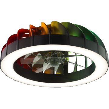 Brilliant - LED RGBW Dimmable ανεμιστήρας οροφής με ένα φωστικό FANORA LED/30W/230V 2700-6500K διάμετρος 46 cm μαύρο + τηλεχειριστήριο