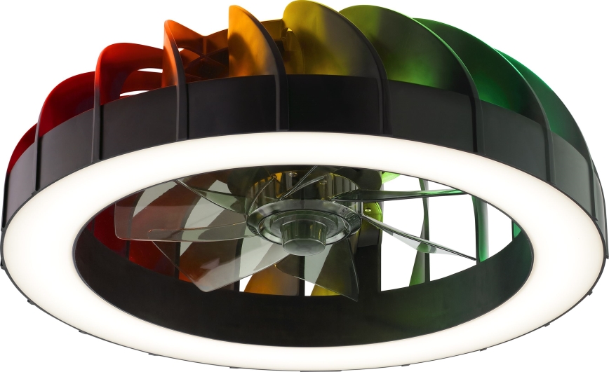 Brilliant - LED RGBW Dimmable ανεμιστήρας οροφής με ένα φωστικό FANORA LED/30W/230V 2700-6500K διάμετρος 46 cm μαύρο + τηλεχειριστήριο