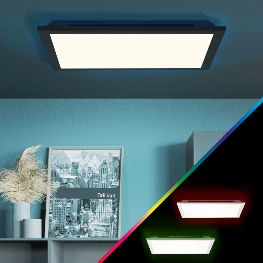 Brilliant - LED RGBW Dimmable φωτιστικό οροφής ALLIE LED/24W/230V 2700-6500K μαύρο + τηλεχειριστήριο