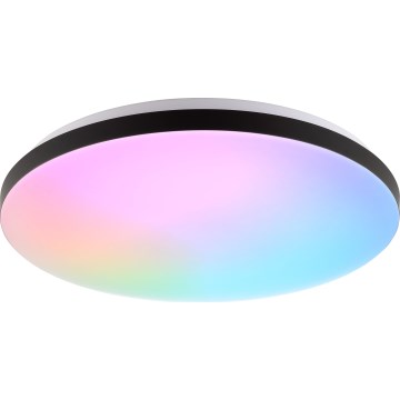 Brilliant - LED RGBW Dimmable φωτιστικό οροφής LIVIO LED/20W/230V 3000-6500K διάμετρος 49 cm μαύρο + τηλεχειριστήριο