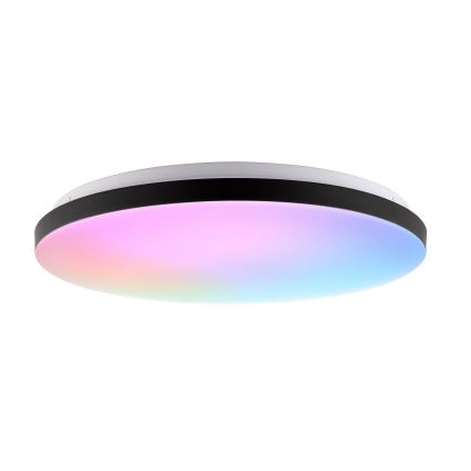 Brilliant - LED RGBW Dimmable φωτιστικό οροφής LIVIO LED/20W/230V 3000-6500K διάμετρος 49 cm μαύρο + τηλεχειριστήριο