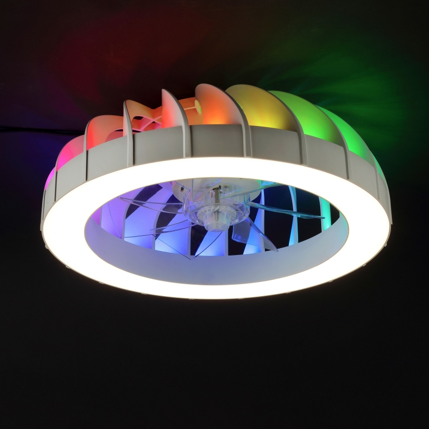 Brilliant - LED RGBW Dimmable ανεμιστήρας οροφής με ένα φωστικό FANORA LED/30W/230V 2700-6500K διάμετρος 46 cm λευκό + τηλεχειριστήριο
