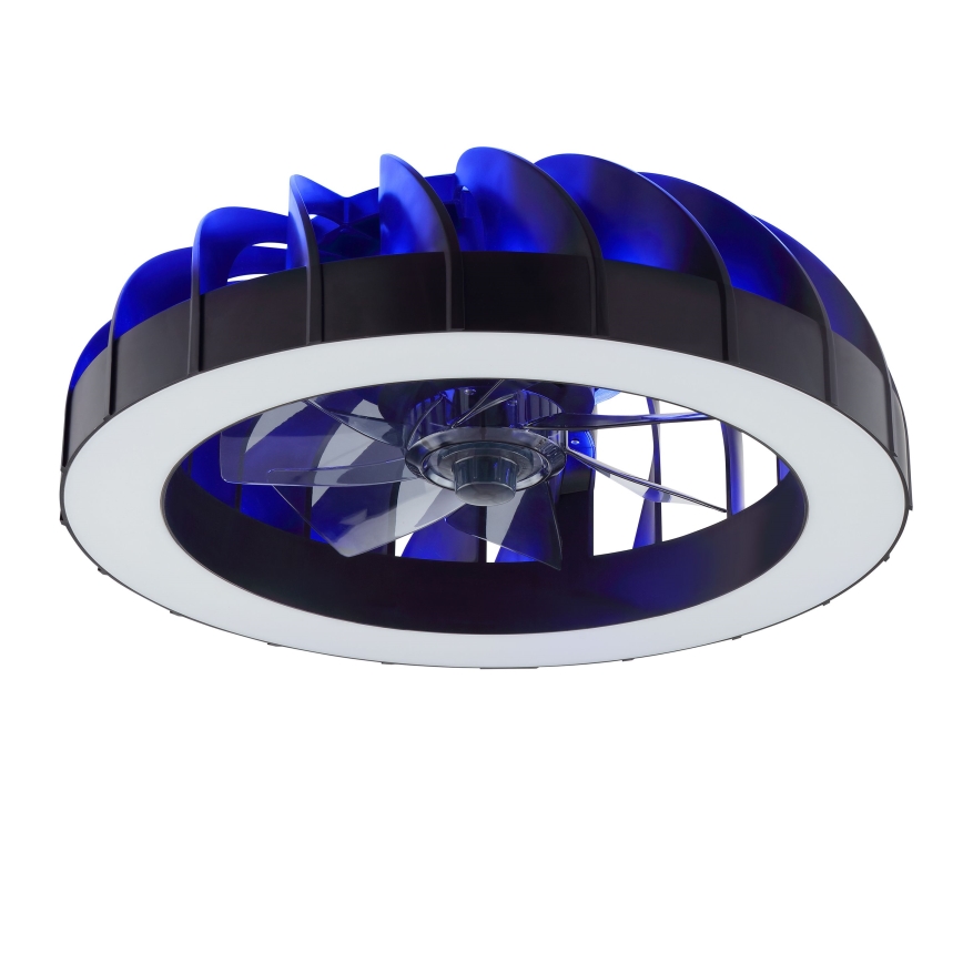 Brilliant - LED RGBW Dimmable ανεμιστήρας οροφής με ένα φωστικό FANORA LED/30W/230V 2700-6500K διάμετρος 46 cm μαύρο + τηλεχειριστήριο