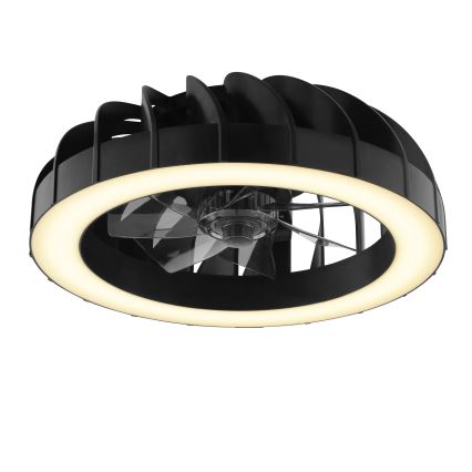 Brilliant - LED RGBW Dimmable ανεμιστήρας οροφής με ένα φωστικό FANORA LED/30W/230V 2700-6500K διάμετρος 46 cm μαύρο + τηλεχειριστήριο