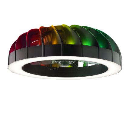 Brilliant - LED RGBW Dimmable ανεμιστήρας οροφής με ένα φωστικό FANORA LED/30W/230V 2700-6500K διάμετρος 46 cm μαύρο + τηλεχειριστήριο