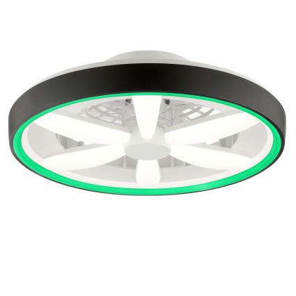 Brilliant - Ανεμιστήρας οροφής LED RGBW Dimmable με φως GAIANO LED/48W/230V 2700-6500K μαύρο + τηλεχειριστήριο