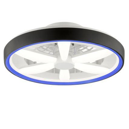 Brilliant - Ανεμιστήρας οροφής LED RGBW Dimmable με φως GAIANO LED/48W/230V 2700-6500K μαύρο + τηλεχειριστήριο