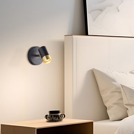 Brilliant - LED επιτοίχιο σποτ VIGOLO 1xGU10/5W/230V μαύρο/χρυσό