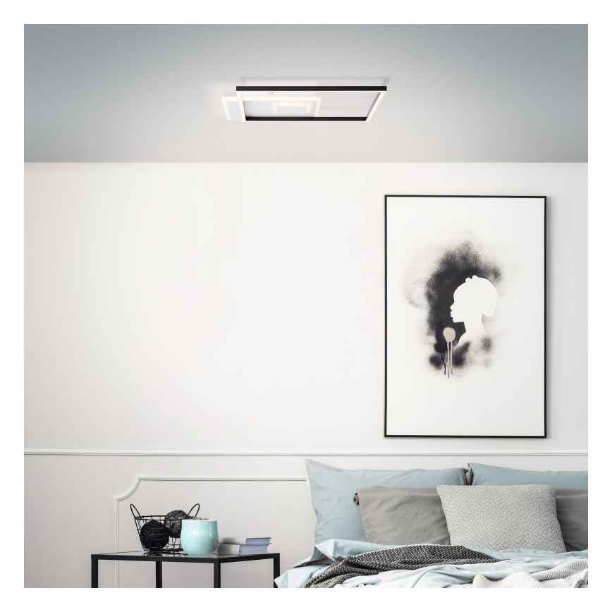 Brilliant - LED Dimmable φωτιστικό οροφής IORGO LED/40W/230V 3000K 43,5x43,5 cm λευκό/μαύρο
