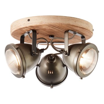 Brilliant - Σποτ φωτιστικό CARMEN WOOD 3xGU10/5W/230V σε απόχρωση ευκαλύπτου