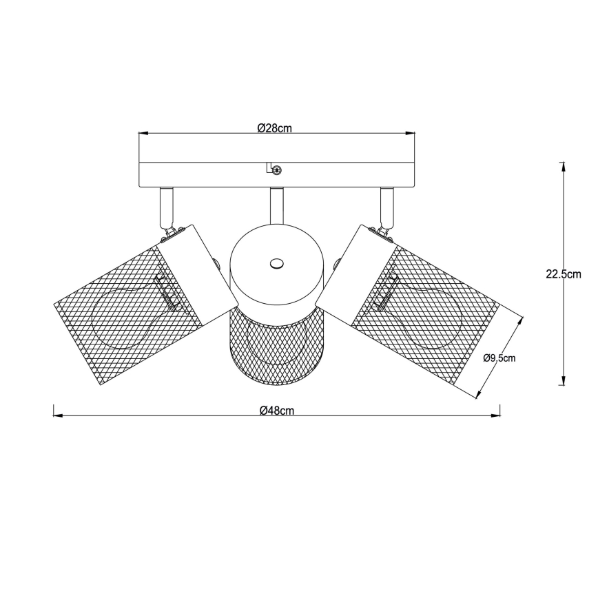 Brilliant - Σποτ φωτιστικό KAMOLO 3xE27/40W/230V μαύρο