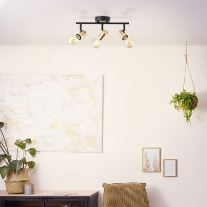 Brilliant - Σποτ φωτιστικό KERRY 3xE27/40W/230V μαύρο/ορείχαλκος