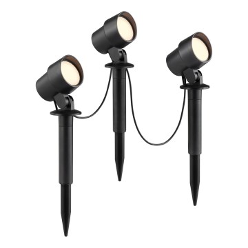 Brilliant - Σετ 3x εξωτερικά φωτιστικά KAMARA LED/8,5W/230V IP44 μαύρα
