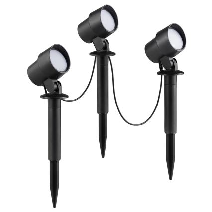 Brilliant - Σετ 3x εξωτερικά φωτιστικά KAMARA LED/8,5W/230V IP44 μαύρα