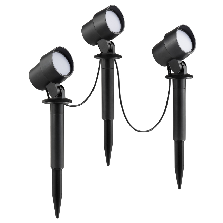 Brilliant - Σετ 3x εξωτερικά φωτιστικά KAMARA LED/8,5W/230V IP44 μαύρα